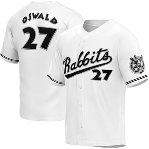 Jersey de béisbol personalizado hombre mujer joven Lucky Rabbits oswald bordado verde