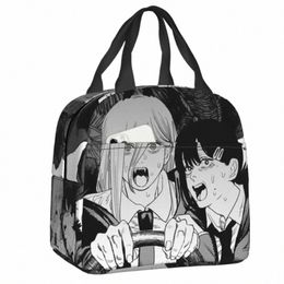 Personnalisé Manga Chainsaw Man Lunch Bag Refroidisseur thermique Boîte à lunch isolée pour femmes enfants travail scolaire pique-nique alimentaire fourre-tout Ctainer l2Ms #