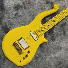 Aangepaste esdoorn Fingerboard hals Mahonie Body Prince Cloud elektrische gitaar met gele kleur