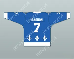 Custom Marc Gagnon 7 le National de Queebec Blue Hockey Jersey- lance et Compte supérieur Stitted Stitted Sttched Stitted Stitted