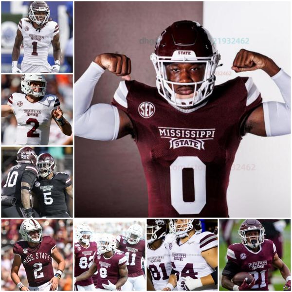 Maillot de football personnalisé Marcus Banks Esaias Furdge Mississippi State Asher Morgan Leon Bell Albert Reese IV Ryland Goede Nick Lauderdale Gabe Moore
