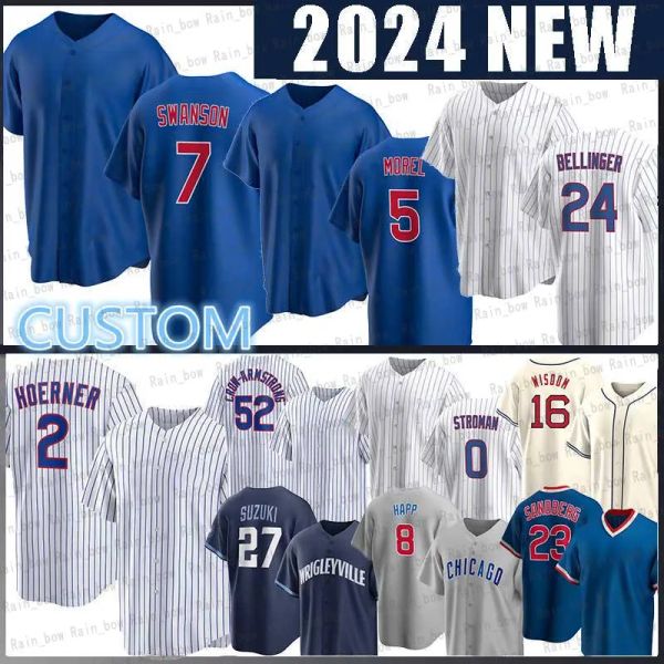 Custom Marcus Stroman 7 Dansby Swanson Christopher Morel Baseball Jerseys Marcus Stroman Nico Hoerner Ianseiya Patrick Wisdom Pete Bellinger Marcus Stroman