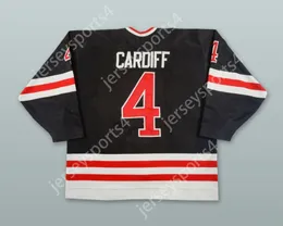 Mark personnalisé Cardiff 4 Niagara Falls Thunder Black Hockey Jersey Top cousé S-M-L-XL-XXL-3XL-4XL-5XL-6XL