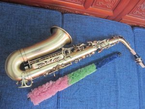 Aangepast Mark VI Model Grade Antiek koper EB E-Flat Alto Saxophons Sax Shell Key Carve Patroon Woodwind-instrument met Case Andere Aeccessaries