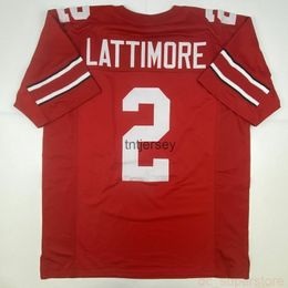 Marshon Lattimore Lattimore Ohio State Red Red College Cousted Football Jersey xl Stitch Ajouter n'importe quel numéro de nom