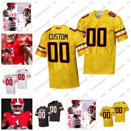 Aangepaste Maryland Terrapins voetbaltrui Roman Hemby Taulia Tagovailoa 5 Quashon Fuller 4 Shaleak Knotts 14 Jesaja Hazel Maryland Jerseys