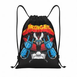 Personnalisé Mazinger Z Cordon Sac À Dos Sacs Hommes Femmes Léger UFO Robot Anime Gym Sports Sackpack Sacs pour Yoga l2kM #