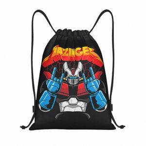 Custom Mazinger Z Trekkoord Rugzak Tassen Mannen Vrouwen Lichtgewicht UFO Robot Anime Gym Sport Sackpack Zakken voor Yoga l2kM #