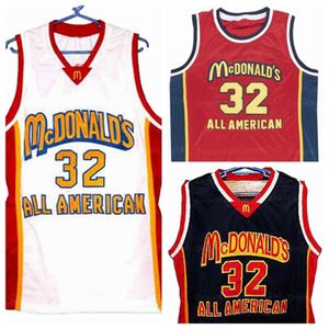 Custom Mcdonalds All American # 32 Basketball Jersey Mens Ed Blanco Azul Rojo Cualquier nombre Número Tamaño S-4XL