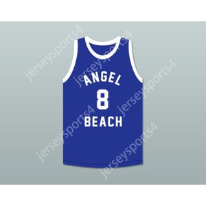 Viande personnalisée Tuperello 8 Angel Beach Gators Gators Blue Basketball Jersey Porky's Revenge All Stitted Taille S M L XL XXL 3XL 4XL 5XL 6XL TOP QUALITY