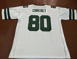 Custom Men 1997 Wayne Chrebet 80 Real Full Borduursel college Jersey Grootte S4XL of Custom enige naam of nummer Jersey8313414