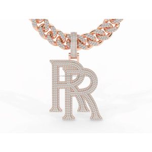 Testeur de diamant personnalisé pour hommes, bijoux Hip Hop VVS Moissanite, pendentif collier à breloques glacé, pendentif en argent 925 avec lettre et nom