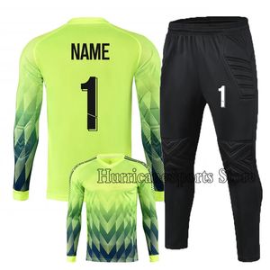 Custom Mannen Kid Voetbalshirt Doelman Uniform Lange Mouw Voetbal Training Top Jersey Broek en Shorts Sets 240312