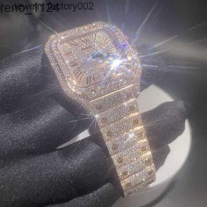 Aangepaste mannen mechanisch horloge merk D kleur VVS Iced Out mannen Moissanite horloge