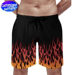 Pantalones de playa personalizados para hombre con bolsillo, transpirables y cómodos, no fáciles de formar bolitas, cordón forrado con tela de malla, cuero melocotón informal suelto, 170 g, negro llama