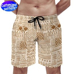 Pantalon de plage personnalisé pour hommes avec poche respirant et confortable pas facile à boulocher cordon de serrage doublé de tissu en maille cuir de pêche décontracté ample 170g SandyBrown