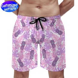 Aangepaste strandbroek voor heren met zak, ademend en comfortabel, niet gemakkelijk te pillen, trekkoord gevoerd met mesh-stof, los, casual perzikleer, 170 g lavendel