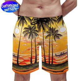 Pantalon de plage personnalisé pour hommes avec poche, respirant, confortable, pas facile à boulocher, cordon de serrage rapide et conception en maille, velours pêche décontracté ample 170g Orange