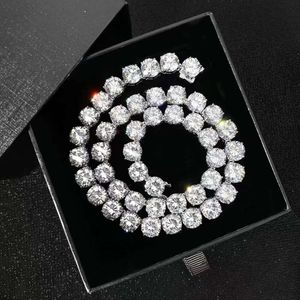 Aangepaste heren zilveren Vvs Moissanite diamant witgoud tennis ketting sieraden