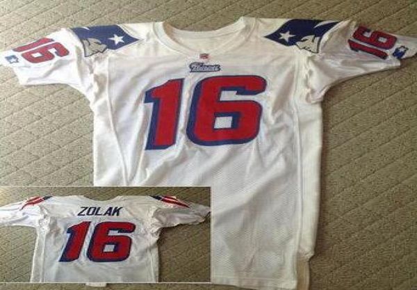 Hombres personalizados Scott Zolak 16 Equipo emitido 1990 White College Jersey tamaño sXXXL o personalizado cualquier nombre o número jersey2213574