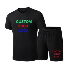 Conjuntos personalizados para hombre, chándal estampado de manga corta, ropa deportiva informal, conjunto de 2 piezas, camiseta, pantalones cortos, trajes deportivos 220616