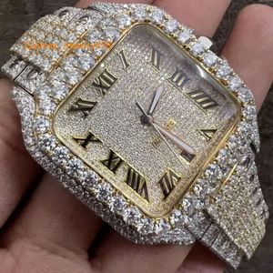 Aangepaste mannen dames high-end merk vol diamant horloge vvs moissanite hiphop ijskoude roestvrijstalen mechanische horloges