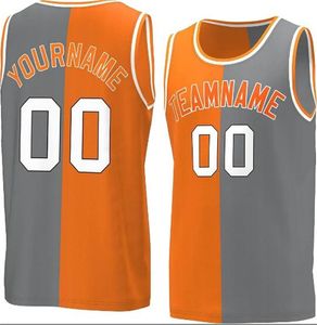 Aangepaste mannen vrouwen kinderen college basketbalshirts split jersey gestikt elke naam elk nummer wit blauw grijs oranje