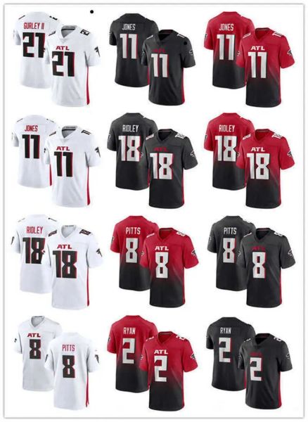 Hombres personalizados Mujeres Jóvenes Atlantafalcons11 Julio Jones 8 Kyle Pitts 97 Grady Jarrett 2 Matt Ryan II 18 Cainridley Football Jersey