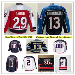 Aangepaste mannen vrouwen jeugd Carolina''blue''jackets''johnny Gaudreau Columbus Hockeyjersey Patrik Laine Zach Werenski Adam Fantilli Kirill Marchenko Ivan Provorov