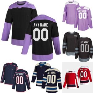 Aangepaste mannen vrouwen jeugd Carolina''Blue''Jackets''hockey truien aanpassen Reverse Voracek Patrik Domi Laine Max Korpisalo Golden Camo Fights Cancer