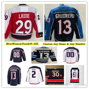 Hombres personalizados jóvenes Carolina'''Blue''jackets''Johnny Gaudreau Columbus Hockeynhljersey Patrik Laine Zach Werenski Adam Fantilli Kirill Marchenko Ivan Provorov