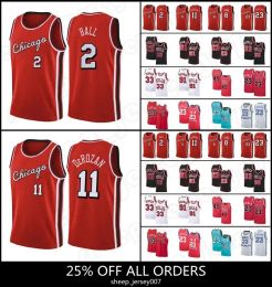 Custom Heren Dames Jeugd Chicago''Bulls''Jersey BasketballDeMar 11 DeRozan 45 23 Michael Scottie 33 Pippen Dennis Rodman Lonzo Ball Zach LaVine Derrick 1Custom heren dames