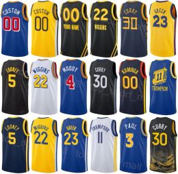Personnalisé Hommes Femmes Jeunes Golden''State''Warriors''City Basketball Andrew Wiggins Jersey 22 Stephen Curry 30 Chris Paul 3 Klay Thompson 11 Draymond Green Kevon Looney Icon