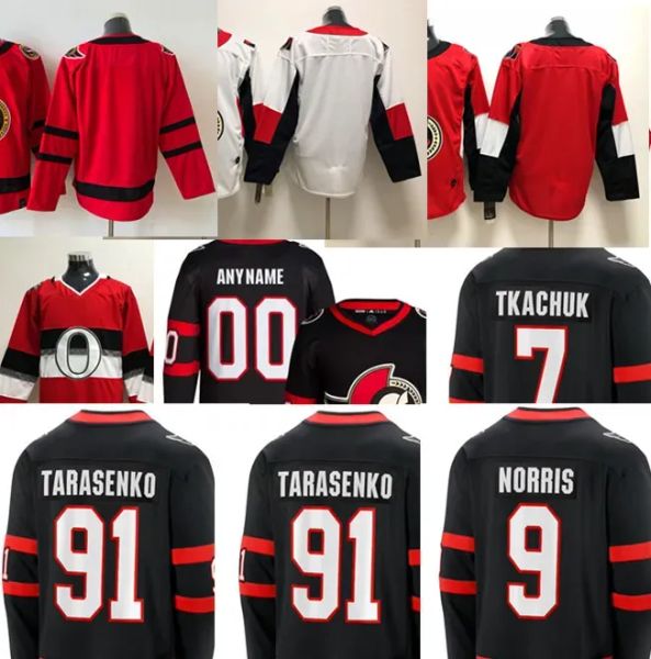 Hommes personnalisés Femmes de la jeunesse Hockey Jersey Ottawa''Senators''josh Norris Artem Zub Thomas Chabot Parker Kelly Zack Macewen Travis Hamonic Mark Kastelic Jacob Bernard-Docker