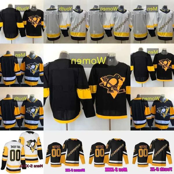 Hombres personalizados Mujeres Jóvenes Hockey Jersey Pittsburgh''Penguins''71 Evgeni Malkin 87 Sidney Crosby 81 Phil Kessel 38