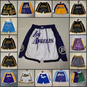 Personnalisé Hommes Femmes Jeunes Los Angeles''Lakers''Short de Basket-Ball Just Don Short avec Poches Fermeture Éclair Porter Pantalon Décontracté Gym Plage Pantalon de Survêtement Hip Pop Point Élastique