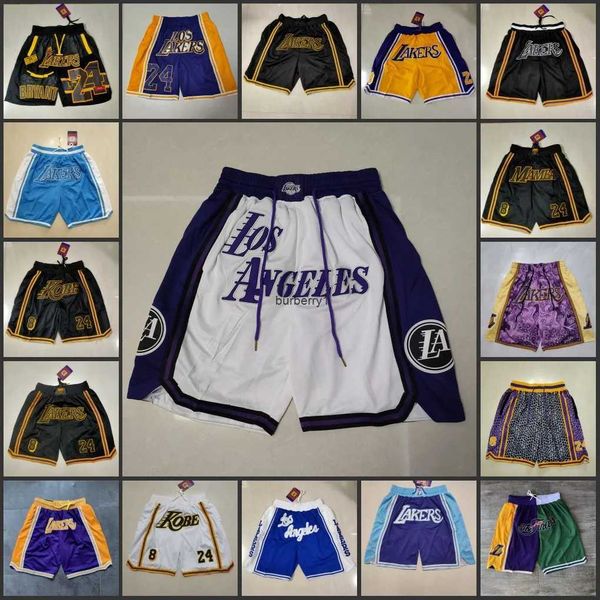 Short de basket-ball personnalisé pour hommes et femmes, Los AngelesLakersTeam, Just Don court avec poches, fermeture éclair, pantalon décontracté, pantalon de survêtement de plage, hip pop, point élastique