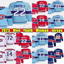 Aangepaste heren dames jeugd Montreal''Canadien''22 Cole Caufield Reverse Retro hockeytrui 20 Juraj Slafkovsky 14 Nick Suzuki Kirby Dach Brendan Gallagher Sean Monahan