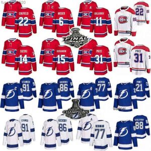 Maillots de hockey personnalisés pour hommes et femmes des Canadiens de Montréal 22 Cole Caufield 14 31 Carey Price Tampa''Bay''Lightning 91 Steven Stamkos 86 Kucherov 88 Andrei