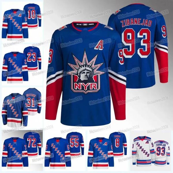 Personalizado Hombres Mujeres Jóvenes New York''Rangers''Mika Zibanejad 2022-23 Reverse Retro Jersey Igor Shesterkin Jacob Trouba Ryan Lindgren Adam Fox Kaapo Kakko Artemi