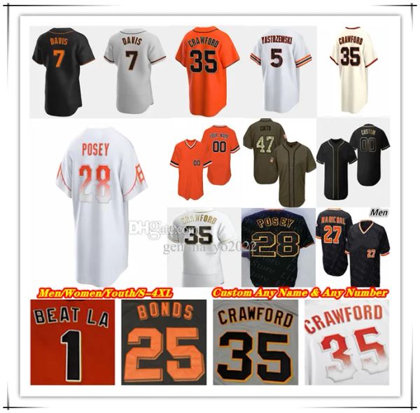 Maillot de baseball personnalisé pour hommes et femmes, San Francisco Giants, Thairo Estrada Davis LaMonte Wade Jr Michael Conforto Mike Yastrzemski Blake Sabol Wilmer Flores Mitch