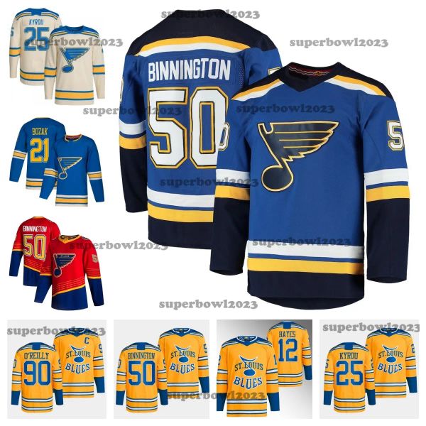 Personnalisé Hommes Femmes Jeunes St. Louis''Blues''25 Kyrou Reverse Retro Jersey Ryan O'Reilly Blues Pavel Buchnevich Colton Parayko Brayden Schenn Robert Thomas Vladimir