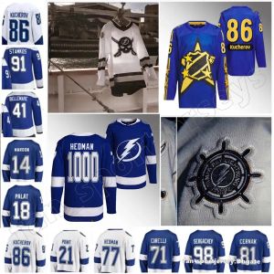 Hombres de la costumbre Juvenil Tampa'''Bay''''llightning''Hockey Jersey Tampa Nikita Kucherov Bay Brayden Point Brandon Hagel Victor Hedman Steven Stamkos Nicholas Paul Mikhail