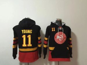 Hombres personalizados Mujeres Jóvenes Trae Young''Hawk''Old Time Camisetas de baloncesto con capucha Atlantas Jersey Sudaderas deportivas Chaqueta de invierno Negro Tamaño S-XXL