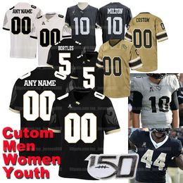 Custom Men Dames Jeugd UCF Knights Voetbal Jersey McKenzie Milton Bryson Dillon Jaylon Robinson Jesaiah Bowser Brandon Johnson Ryan O'KEEFE DYLLON Lester Harris