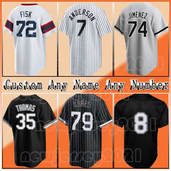 Personnalisé Hommes Femmes Jeunesse White''Sox''7 Tim Anderson 74 Eloy Jimenez Baseball 73 Yermin Mercedes Jersey 8 Bo Jackson 10 Yoan Moncada 79 Jose Abreu 88 Luis Robert Leury Garcia