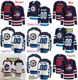 Personnalisé Hommes Femmes Jeunes Winnipeg''Jets''Hockey Jerseys 55 Mark Scheifele 81 Kyle Connor 27 Nikolaj Ehlers 17 Adam Lowry 26 Blake Wheeler 75 Kyle Capobianco 2 Dylan De