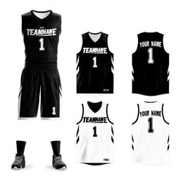 Uniforme de basket-ball réversible des hommes personnalisés Uniform personnalisé personnalisé numéro de nom personnalisé Sportswear Big Taille 240522