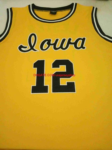Personnalisé Hommes Jeunes femmes # 12 Ronnie Lester Iowa Hawkeyes Basketball Jersey S-4XL 5XL personnalisé n'importe quel maillot de numéro de nom