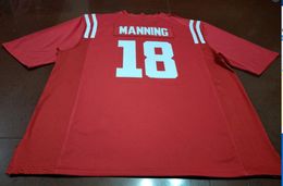 Custom Men Youth Women # 18 Red Archie Manning Ole Miss Rebellen Football Jersey Size S-4XL of Custom Any Name of Number Jersey